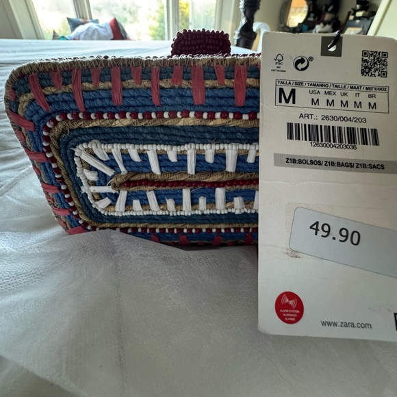 🆕 Zara | 💙❤️🤍Beaded Clutch🤍❤️💙 - Picture 7 of 10